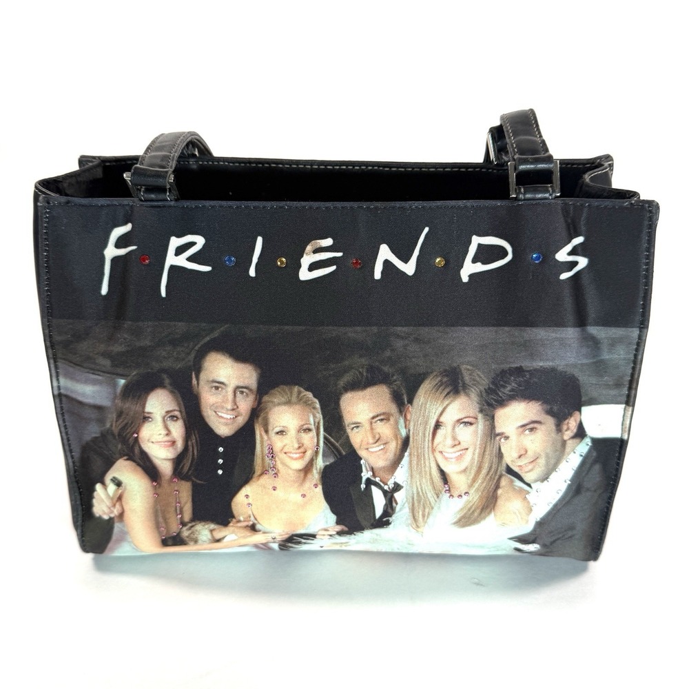 Friends TV Show Tote Bag Purse Handbag Cast Photo Y2K Black Shoulder Bag